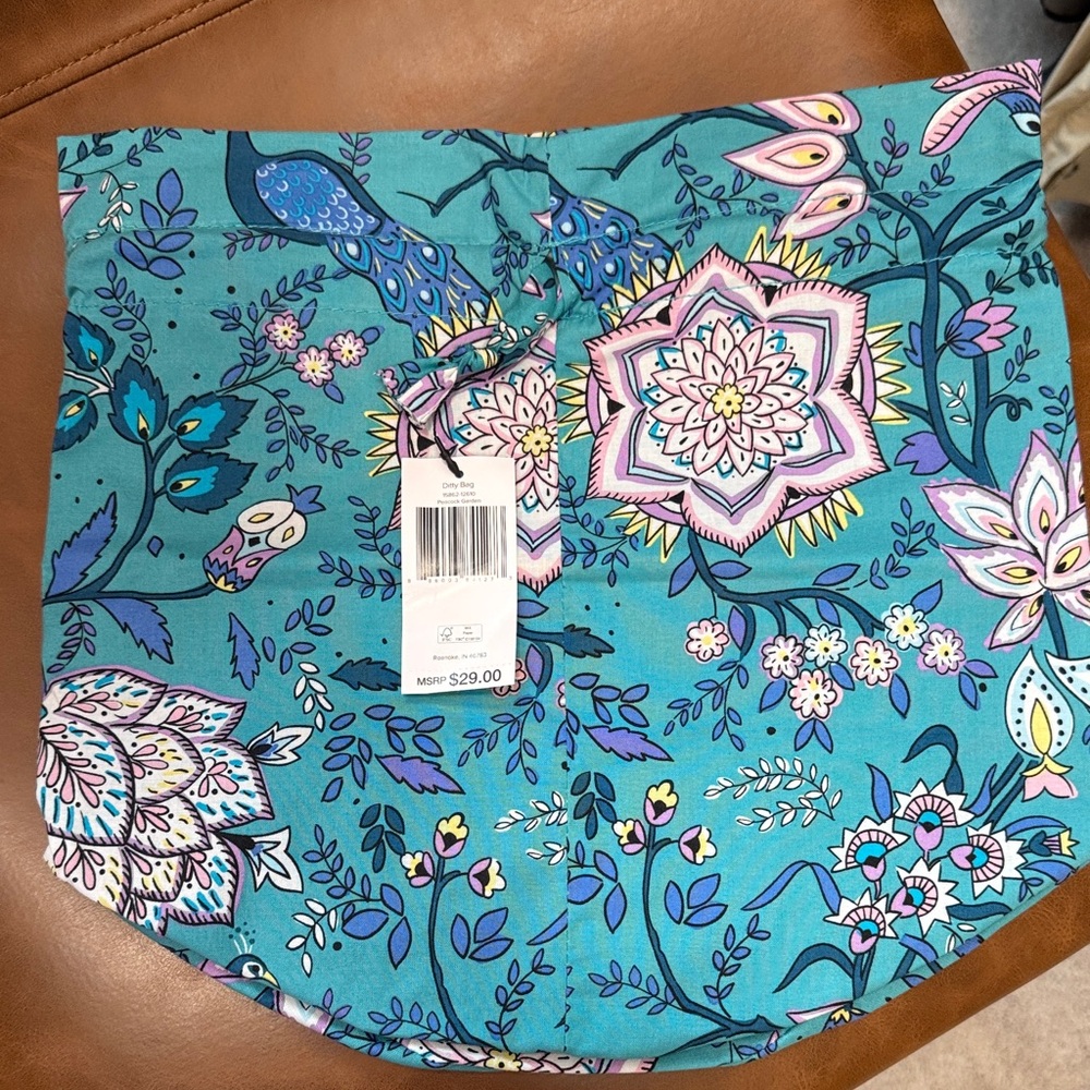 Vera Bradley  Peacock Garden print Ditty bag.